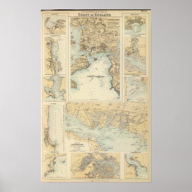 Ports and Harbours on the South Coast of England Poster (Front)