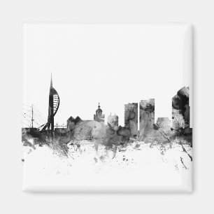 Portsmouth England Skyline Magnet