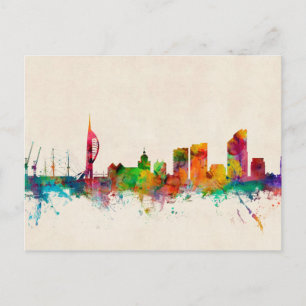 Portsmouth England Skyline Postcard