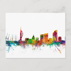 Portsmouth England Skyline Postcard