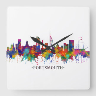 Portsmouth England Skyline Square Wall Clock