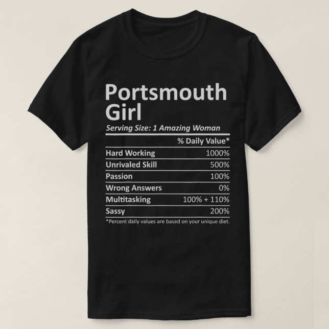 PORTSMOUTH GIRL VA VIRGINIA Funny City Home Roots  T-Shirt (Design Front)