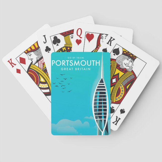 Portsmouth Great British Vacation poster Playing Cards (Back)
