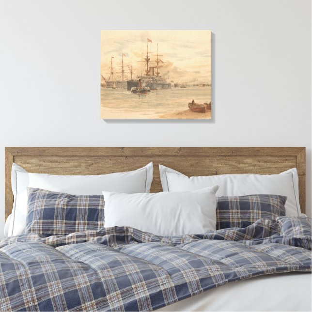 Portsmouth Harbour  Canvas Print (Insitu(Bedroom))