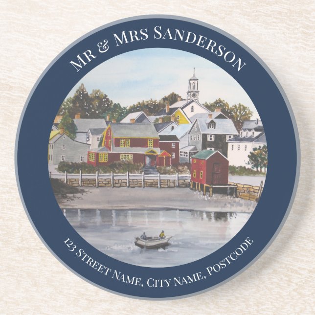 Portsmouth Harbour New Hampshire Painting Coaster (Front)