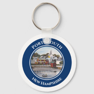Portsmouth Harbour New Hampshire Painting Key Ring