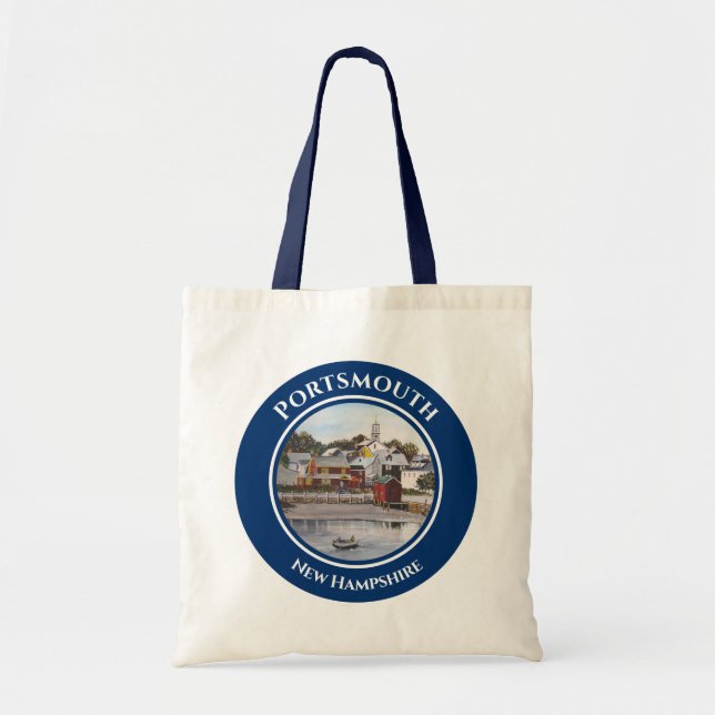 Portsmouth Harbour New Hampshire Painting Tote Bag (Front)