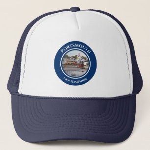 Portsmouth Harbour New Hampshire Painting Trucker Hat