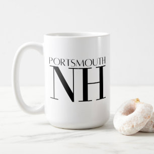Portsmouth New Hampshire Black & White Coffee Mug