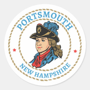 Portsmouth New Hampshire Colonial Classic Round Sticker