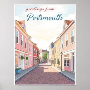 Portsmouth, New Hampshire – Colonial Streets Poster