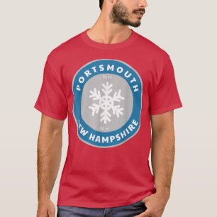 Portsmouth New Hampshire NE Winter Snow Snowflake T-Shirt