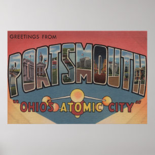 Portsmouth, Ohio - Large Letter Scenes Poster