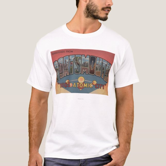 Portsmouth, Ohio - Large Letter Scenes T-Shirt (Front)