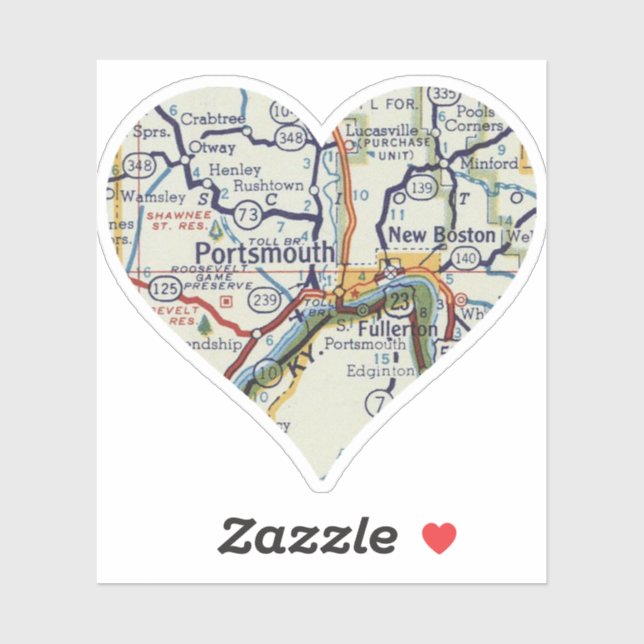 Portsmouth Ohio Retro Map (Sheet)