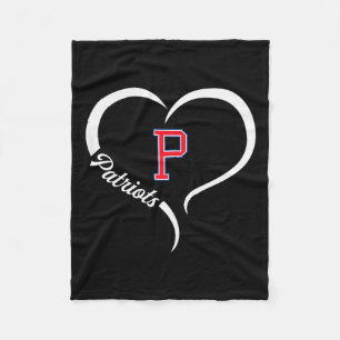 Portsmouth Patriots Logo Half Heart Slogan Hs Fleece Blanket