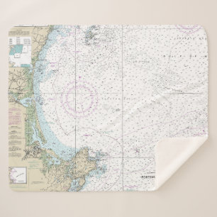 Portsmouth to Cape Ann Nautical Chart 13278 Sherpa Blanket