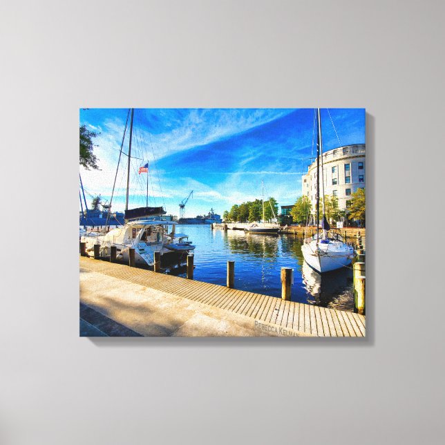 Portsmouth VA Riverfront Seaboard Building Canvas Print (Front)