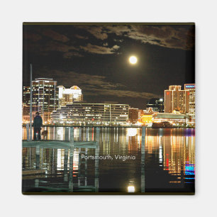 Portsmouth, Virginia cityscape photograph Magnet