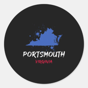 Portsmouth Virginia Va Paint Splatter Vacation Sou Classic Round Sticker