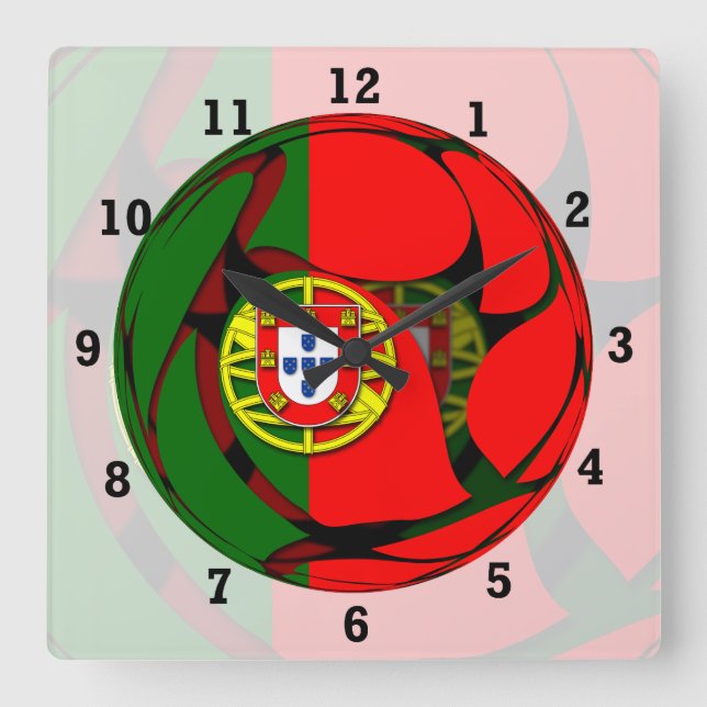 Portugal #1 square wall clock (Front)