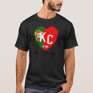 Portugal 2026 Heart Kc Kansas City Green & Red Por T-Shirt