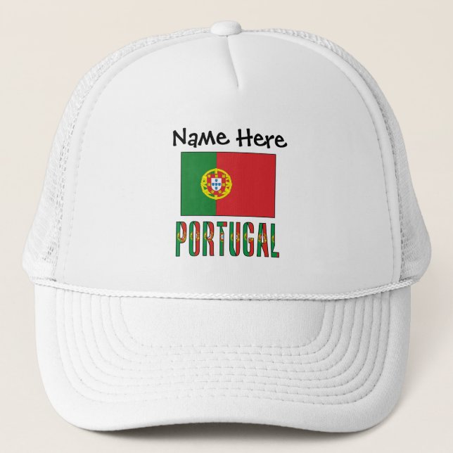 Portugal and Portuguese Flag Personalised  Trucker Hat (Front)