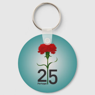 Portugal and red carnation key ring