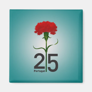 Portugal and red carnation magnet
