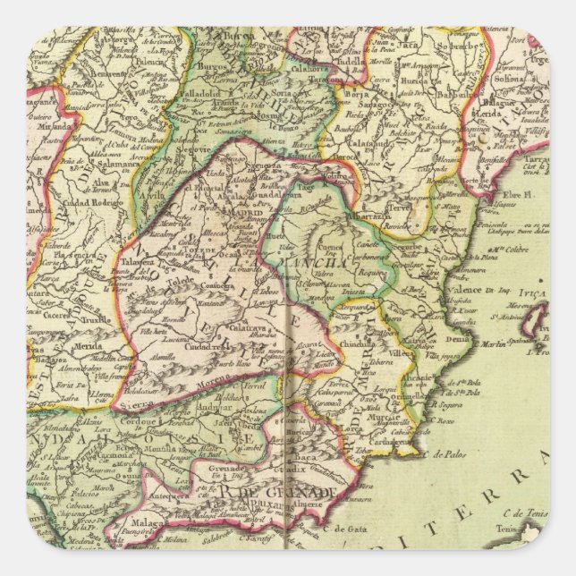 Portugal and Spain Square Sticker (Front)