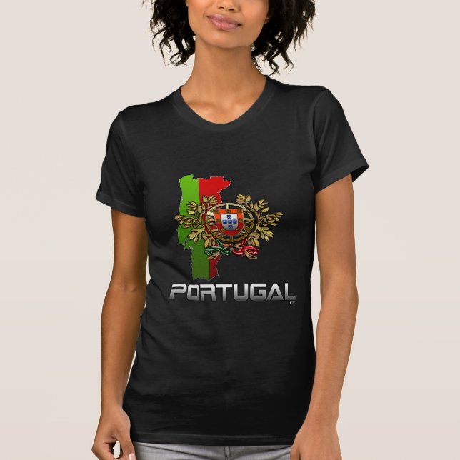Portugal : Arms, Flag & Map T-Shirt (Front)