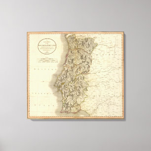 Portugal Atlas Map Canvas Print