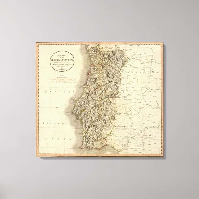 Portugal Atlas Map Canvas Print (Front)
