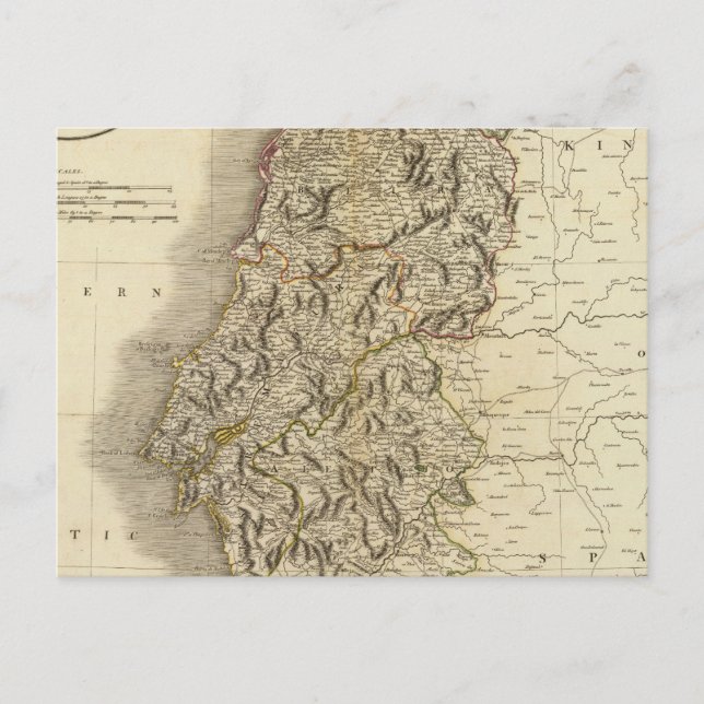 Portugal Atlas Map Postcard (Front)