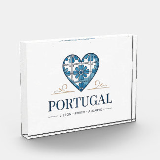 Portugal Azulejo Heart Acrylic Photo Block – Portu