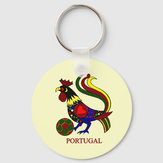 Portugal barcelos "galo" jogador de futebol key ring (Front)