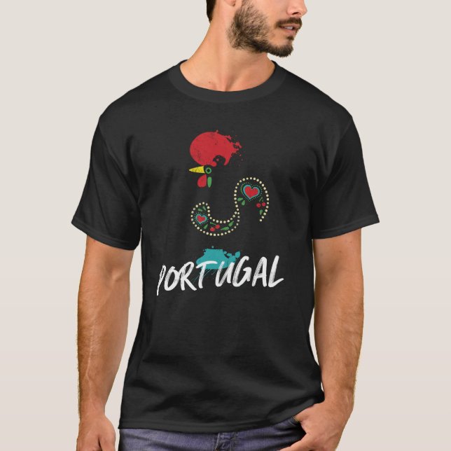 Portugal Barcelos rooster colourful illustration T-Shirt (Front)