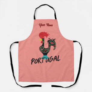 Portugal Barcelos rooster symbol, pink Apron