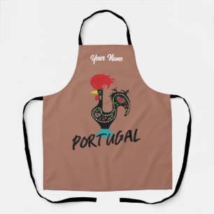 Portugal Barcelos rooster symbol, terracota Apron