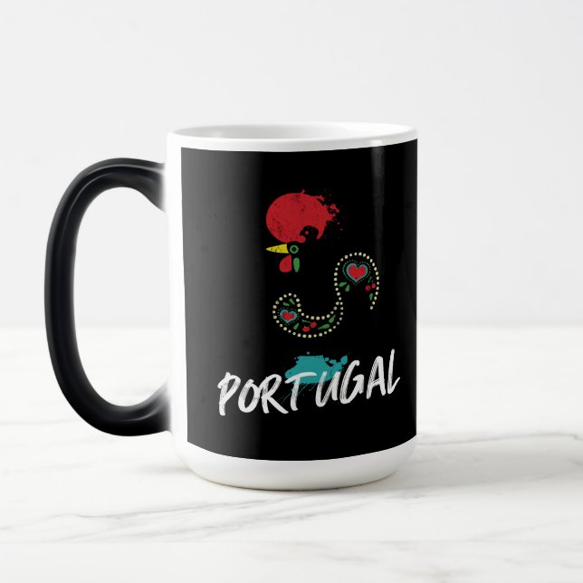 Portugal Barcelos rooster symbol Two-Tone Coffee M Magic Mug (Left)