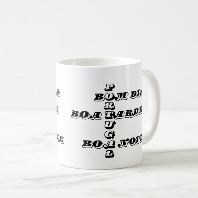 Portugal Bom Dia Boa Tarde Boa Noite White Coffee  Coffee Mug (Front Right)
