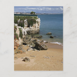 Portugal, Cascais. Praia da Rainha, a beach in Postcard