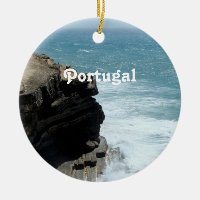 Portugal Coast Ceramic Tree Decoration (Front)