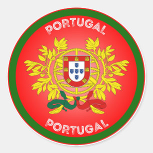 Portugal Coat of Arms Circle Shape  Classic Round Sticker