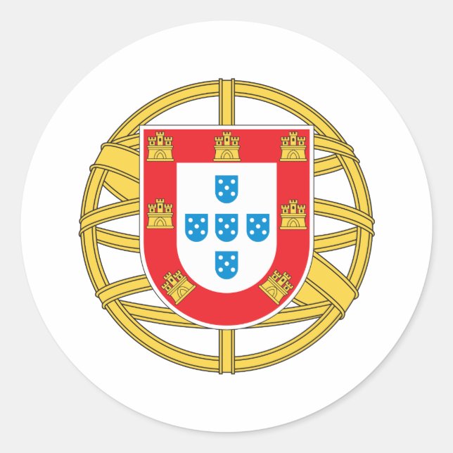 Portugal Coat Of Arms Classic Round Sticker (Front)