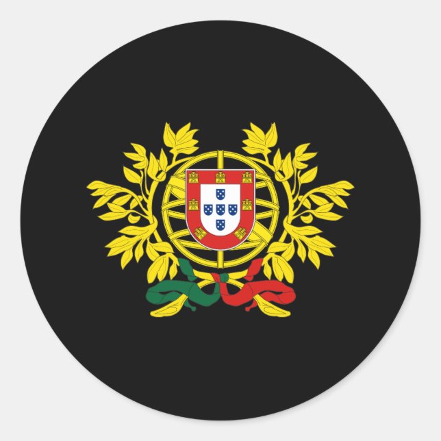 Portugal coat of arms classic round sticker (Front)