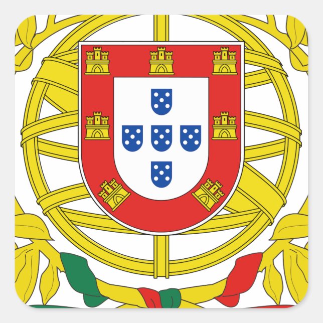 Portugal Coat of Arms Square Sticker (Front)