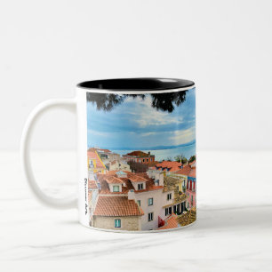 Portugal Coffee Mug, Lisbon Photograph,    Two-Tone Coffee Mug