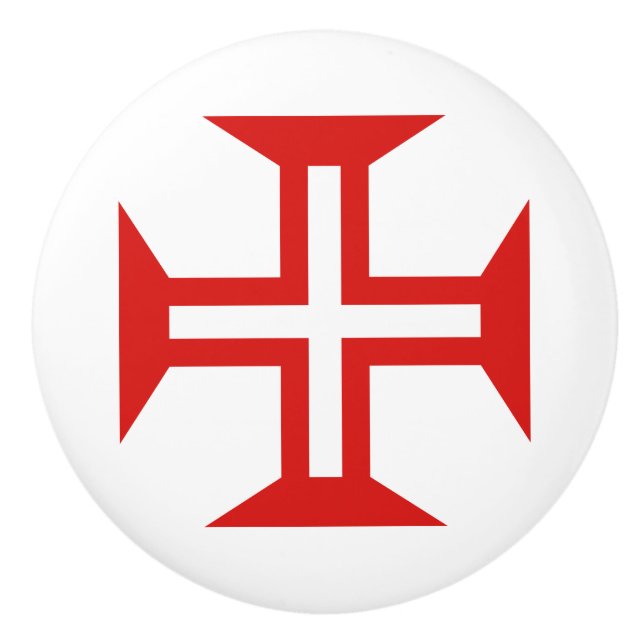Portugal country cross flag symbol ceramic knob (Front)