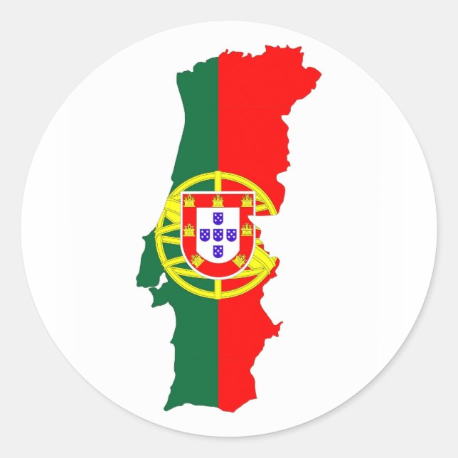 portugal country flag map classic round sticker (Front)